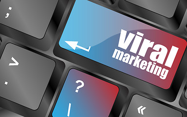 Image showing viral marketing word on computer keyboard key, raster vector, keyboard keys, keyboard button