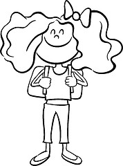 Image showing school girl coloring page