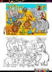 Image showing safari animals coloring book