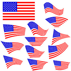 Image showing American Flags Icons