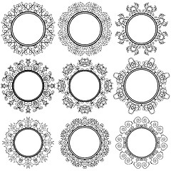 Image showing Circle Geometric Ornaments. Emblems and Badges