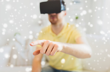 Image showing young man in virtual reality headset or 3d glasses