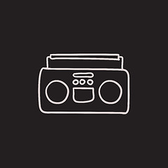 Image showing Radio cassette player sketch icon.