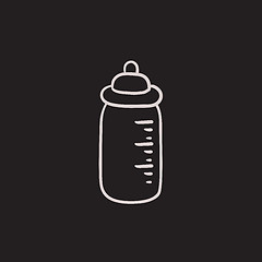 Image showing Feeding bottle sketch icon.