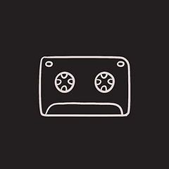 Image showing Cassette tape sketch icon.