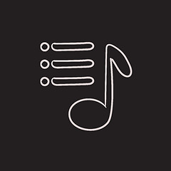 Image showing Musical note sketch icon.
