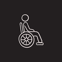 Image showing Disabled person sketch icon.