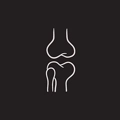 Image showing Knee joint sketch icon.