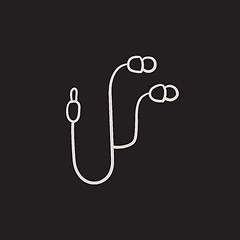 Image showing Earphone sketch icon.