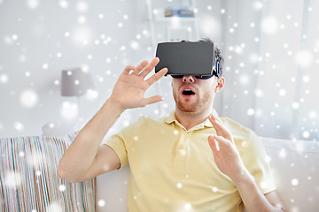 Image showing young man in virtual reality headset or 3d glasses