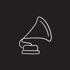 Image showing Gramophone sketch icon.