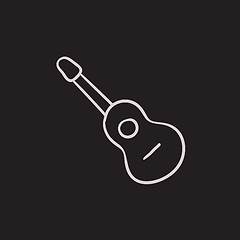 Image showing Acoustic guitar sketch icon.