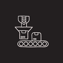 Image showing Robotic packaging sketch icon.