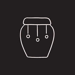 Image showing Drum instrument sketch icon.