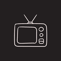 Image showing Retro television sketch icon.
