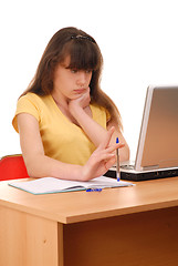 Image showing Girl with Computer