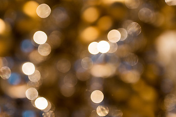 Image showing blurred golden christmas lights bokeh