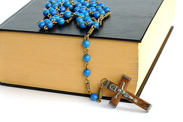 Image showing Holy Bible and Rosary