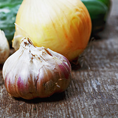 Image showing Garlic and other vegetables
