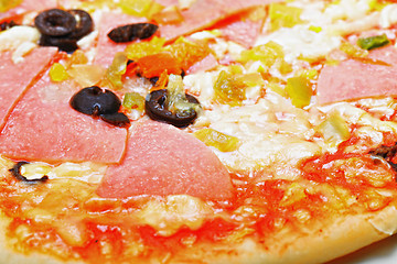 Image showing Ham pizza