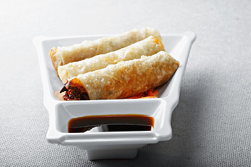 Image showing Spring rolls filled with vegetables