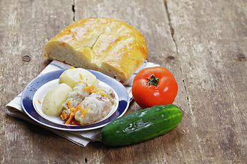 Image showing Cabbage rolls with vegetables