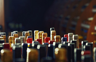 Image showing Various wine bottles