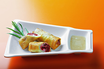 Image showing Cherry spring rolls