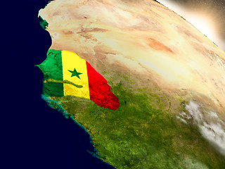 Image showing Senegal with flag in rising sun