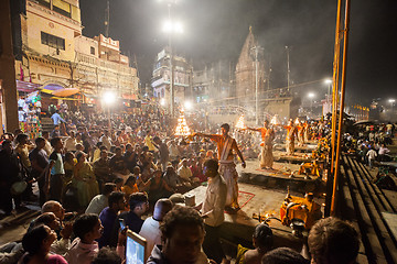 Image showing Ganges Aarti ceremony, Varanasi