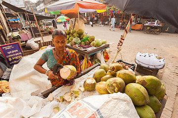 Image showing Coconut milk seller