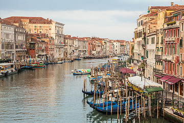 Image showing 300 years old venetian palace facades from Canal Grande