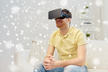 Image showing young man in virtual reality headset or 3d glasses