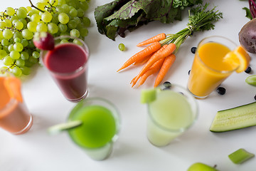 Image showing glasses with different fruit or vegetable juices