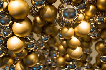 Image showing golden christmas decoration or garland of beads