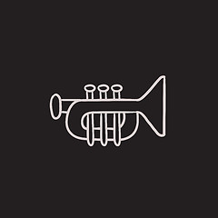 Image showing Trumpet sketch icon.