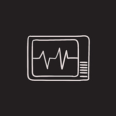Image showing Heart monitor sketch icon.
