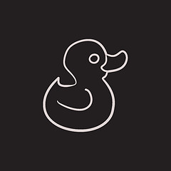 Image showing Bath duck sketch icon.