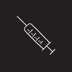 Image showing Syringe sketch icon.