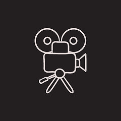 Image showing Video camera sketch icon.