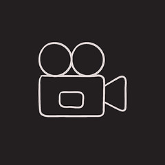 Image showing Video camera sketch icon.