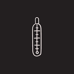 Image showing Medical thermometer sketch icon.