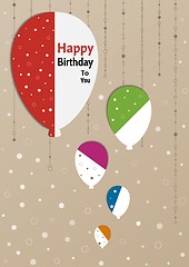 Image showing birthday poster with splitted balloons