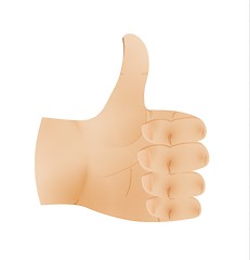 Image showing human hand shows thumb up