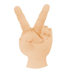 Image showing human hand showing peace sign