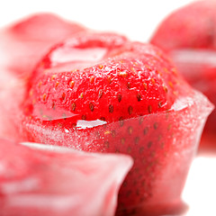 Image showing Strawberry in ice