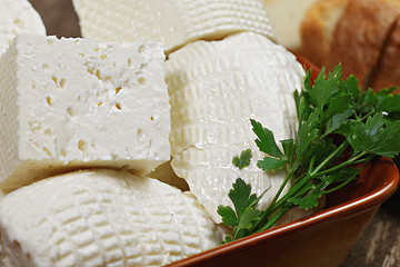 Image showing Cheese and greens