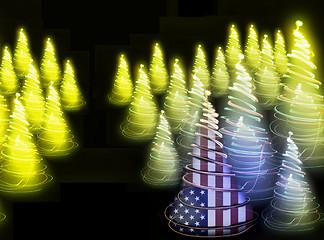 Image showing xmas forest from lights