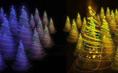 Image showing xmas forest from lights