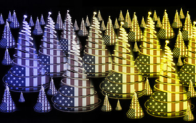 Image showing xmas forest from lights